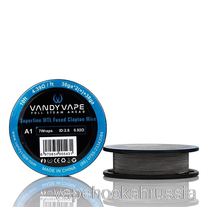 Vape Russia Vandy Vape Superfine MTL катушки с проволокой — 10 футов, 2,37 Ом, нержавеющая сталь с плавленым проводом Clapton